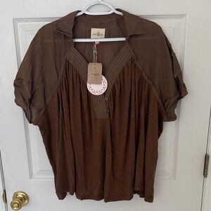 Umgee Chocolate Brown Blouse